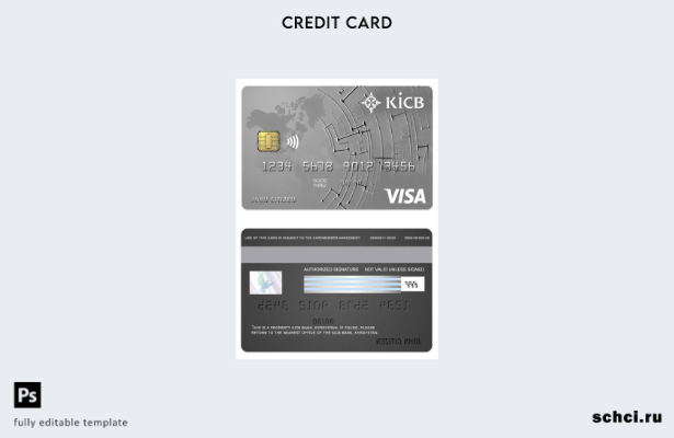 скачать цифровую версию шаблон карты Visa Classic для Кыргызстана KICB Bank